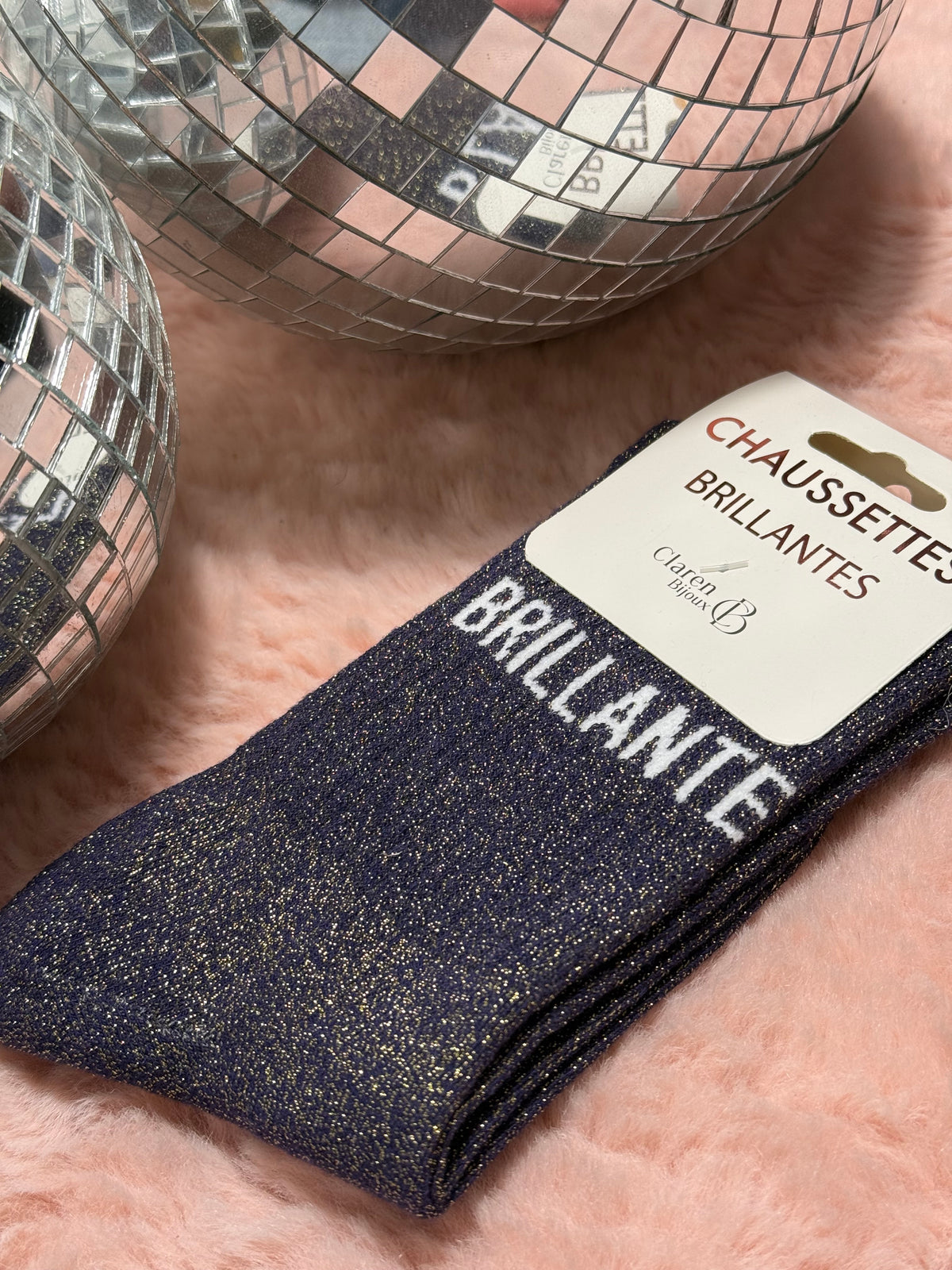 Chaussettes à paillettes mot doux