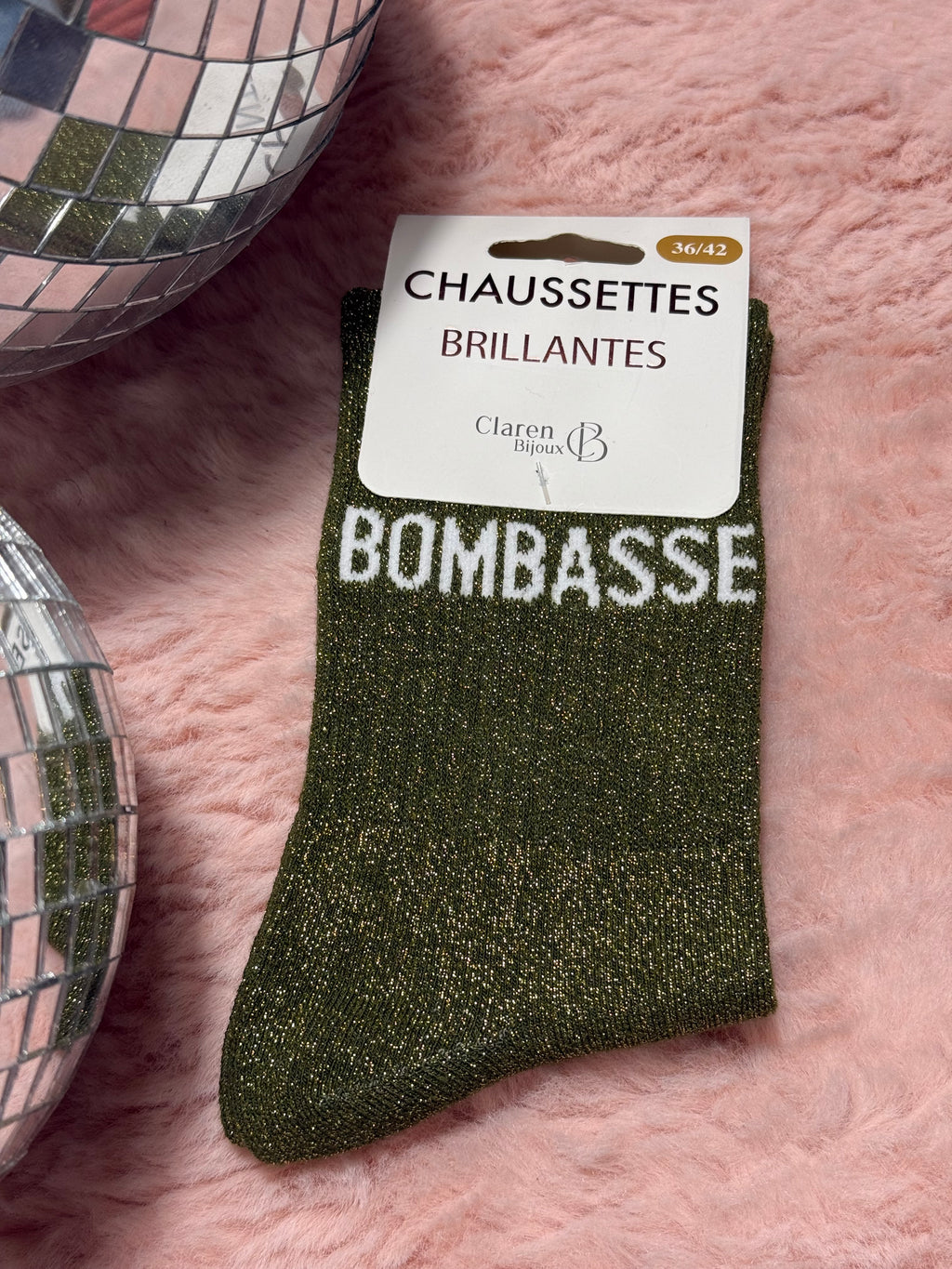 Chaussettes à paillettes mot doux