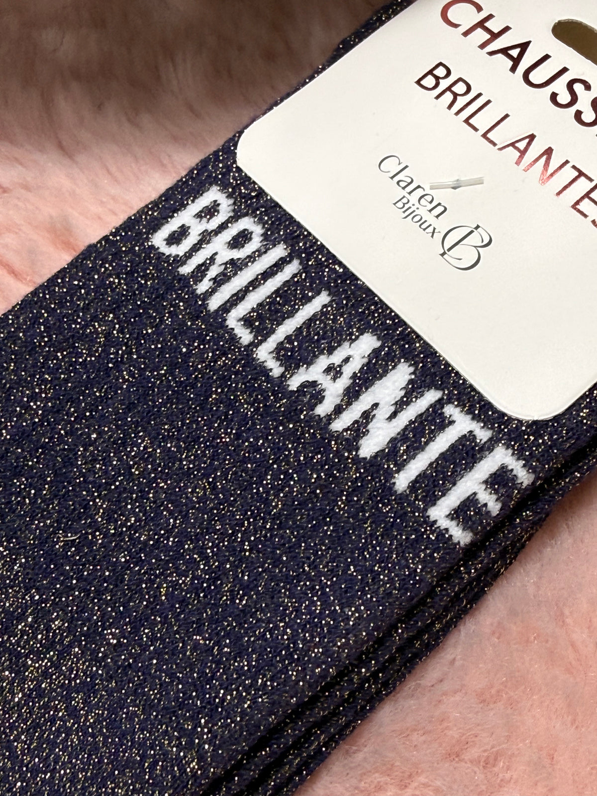 Chaussettes à paillettes mot doux